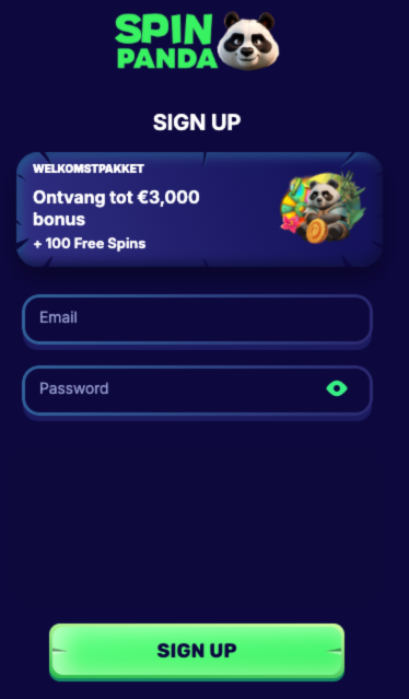 Spin Panda Casino Registratie